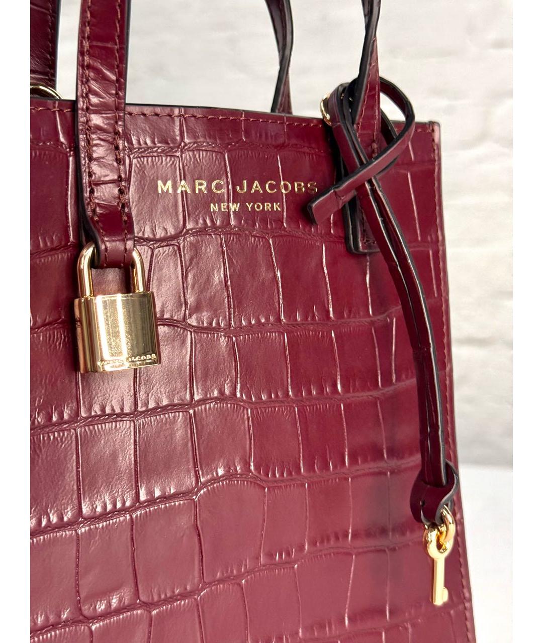MARC JACOBS Бордовая кожаная сумка тоут, фото 7