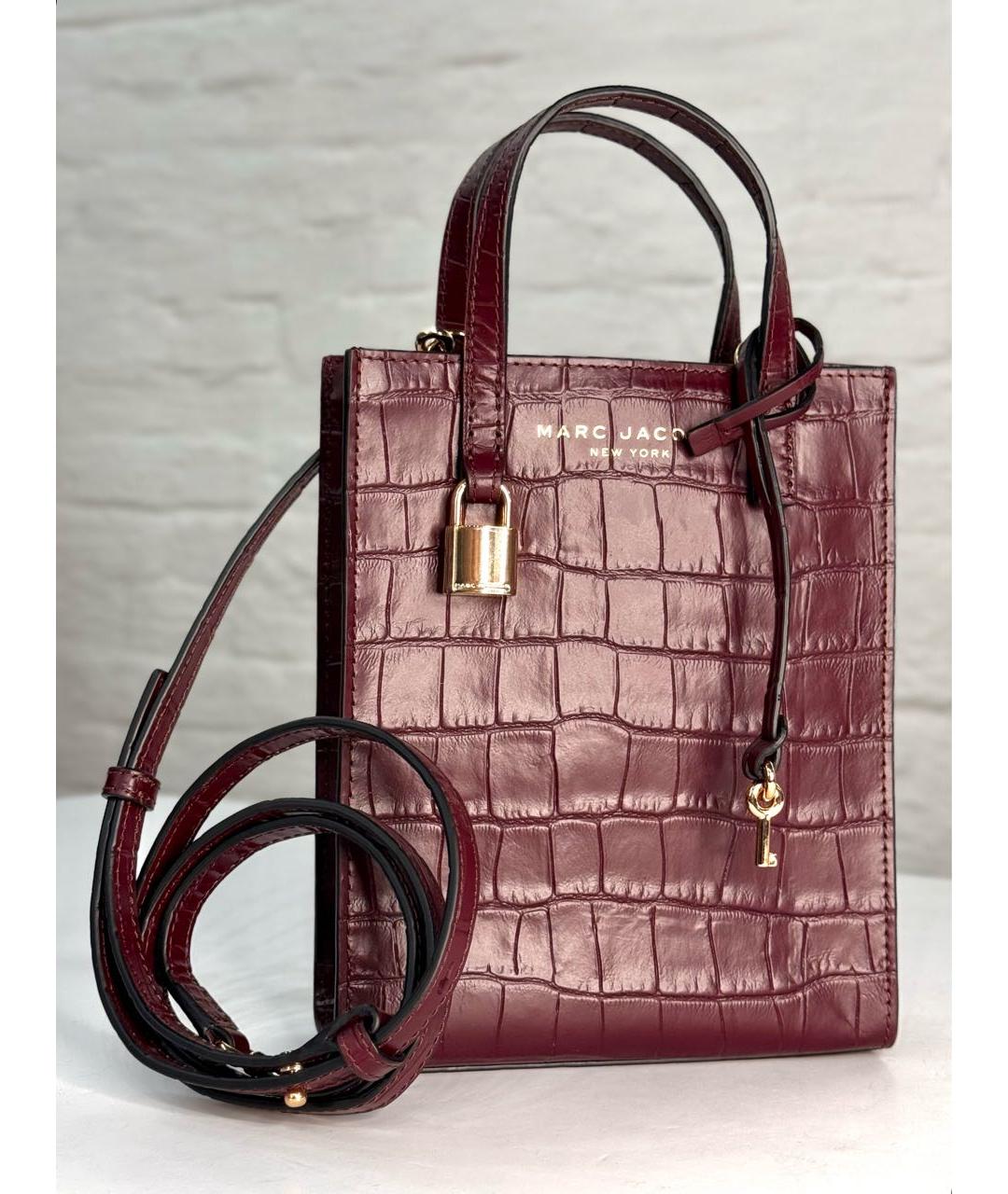 MARC JACOBS Бордовая кожаная сумка тоут, фото 2