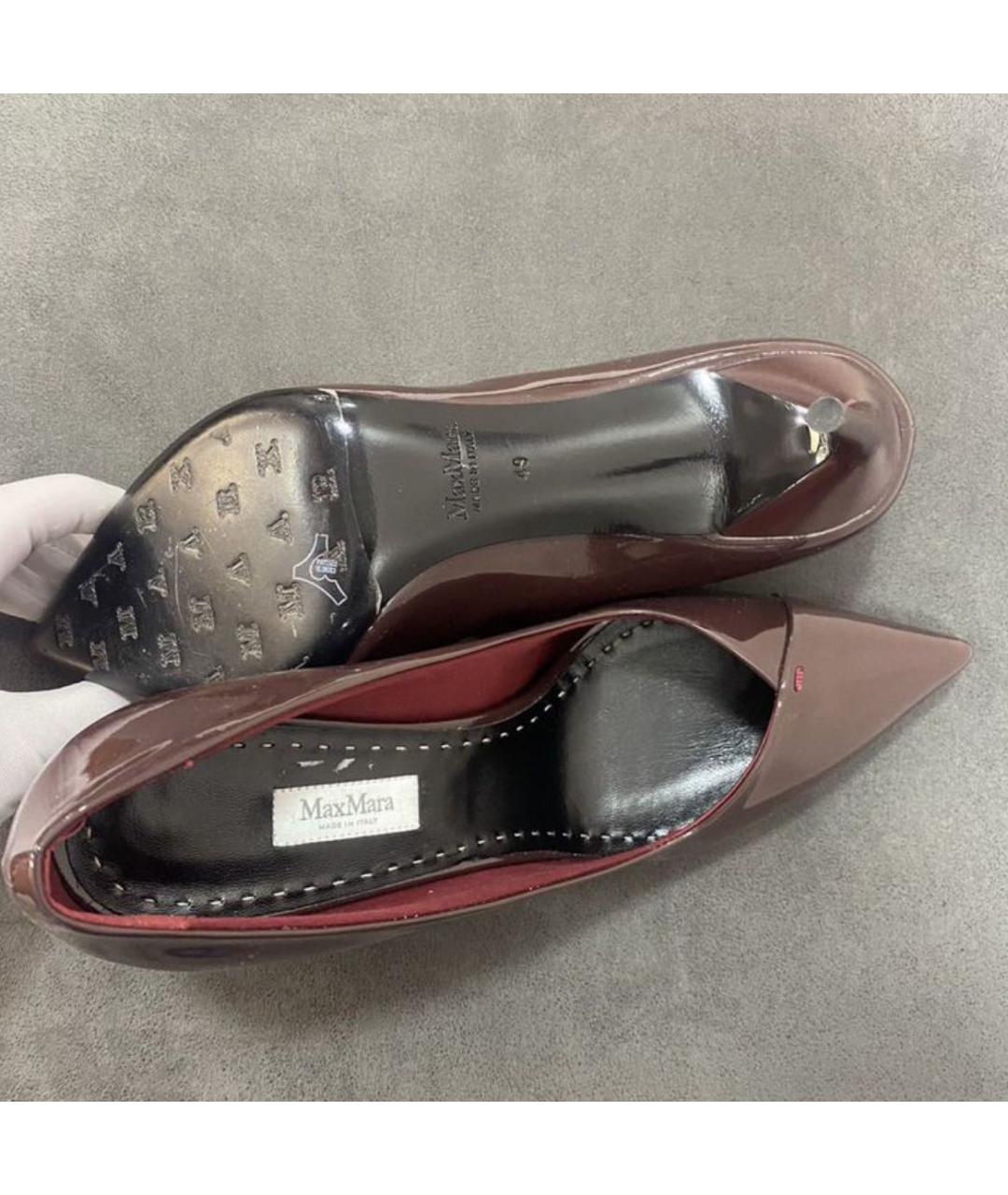 MAX MARA Бордовые туфли из лакированной кожи, фото 3