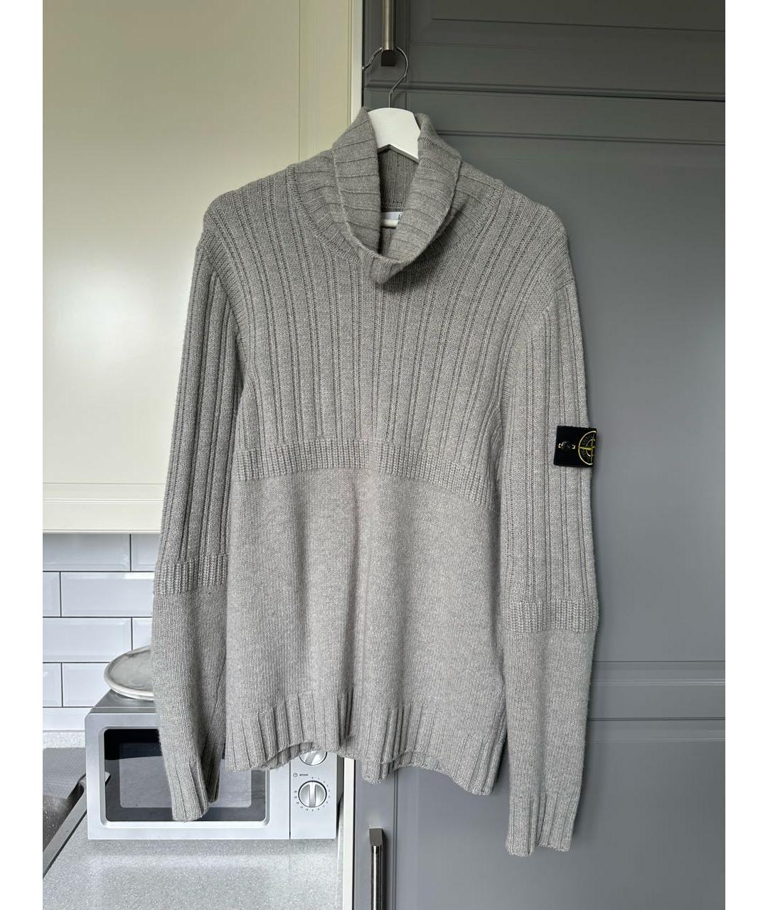 STONE ISLAND Серый шерстяной джемпер / свитер, фото 5
