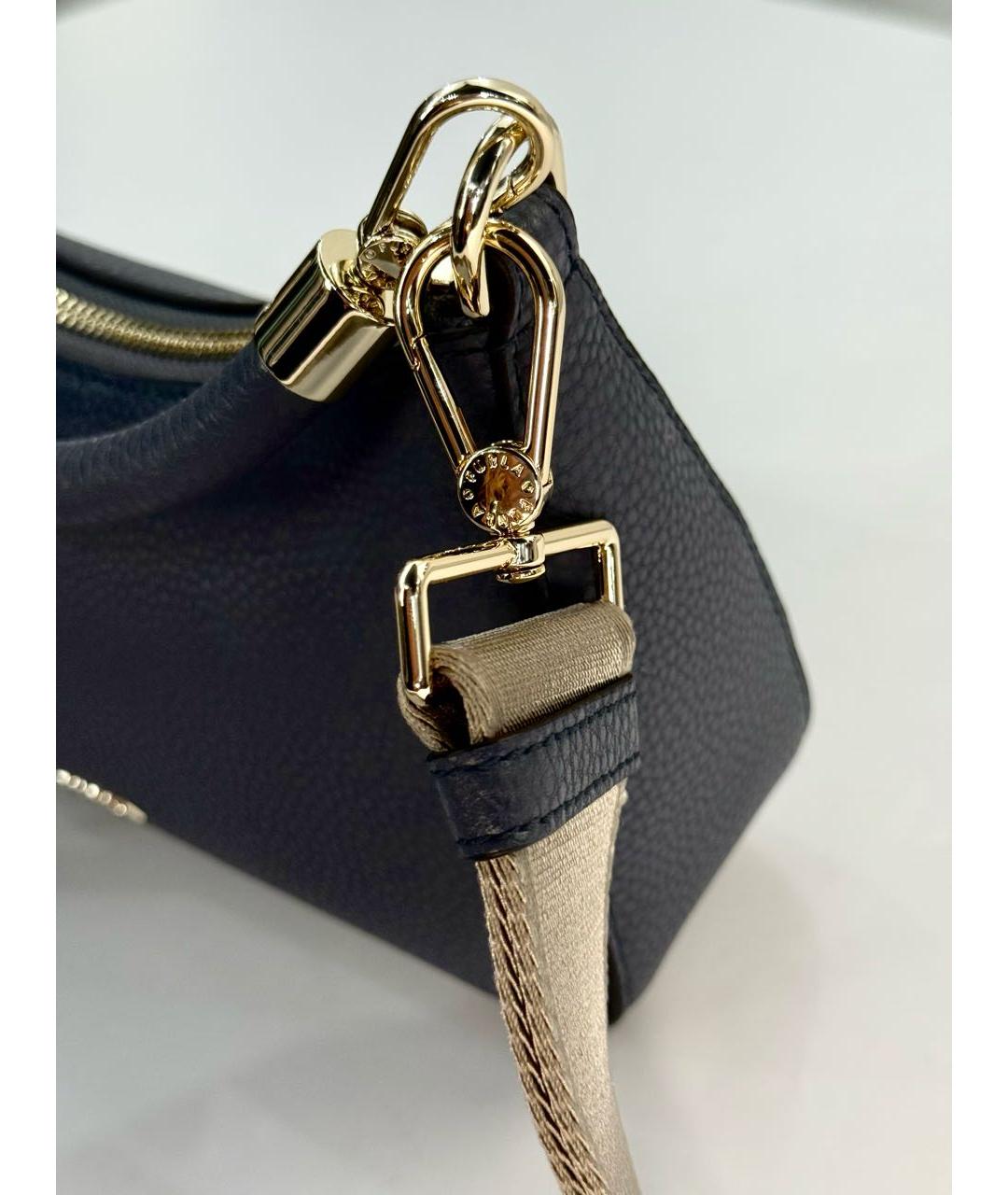 FURLA Темно-синяя кожаная сумка с короткими ручками, фото 7