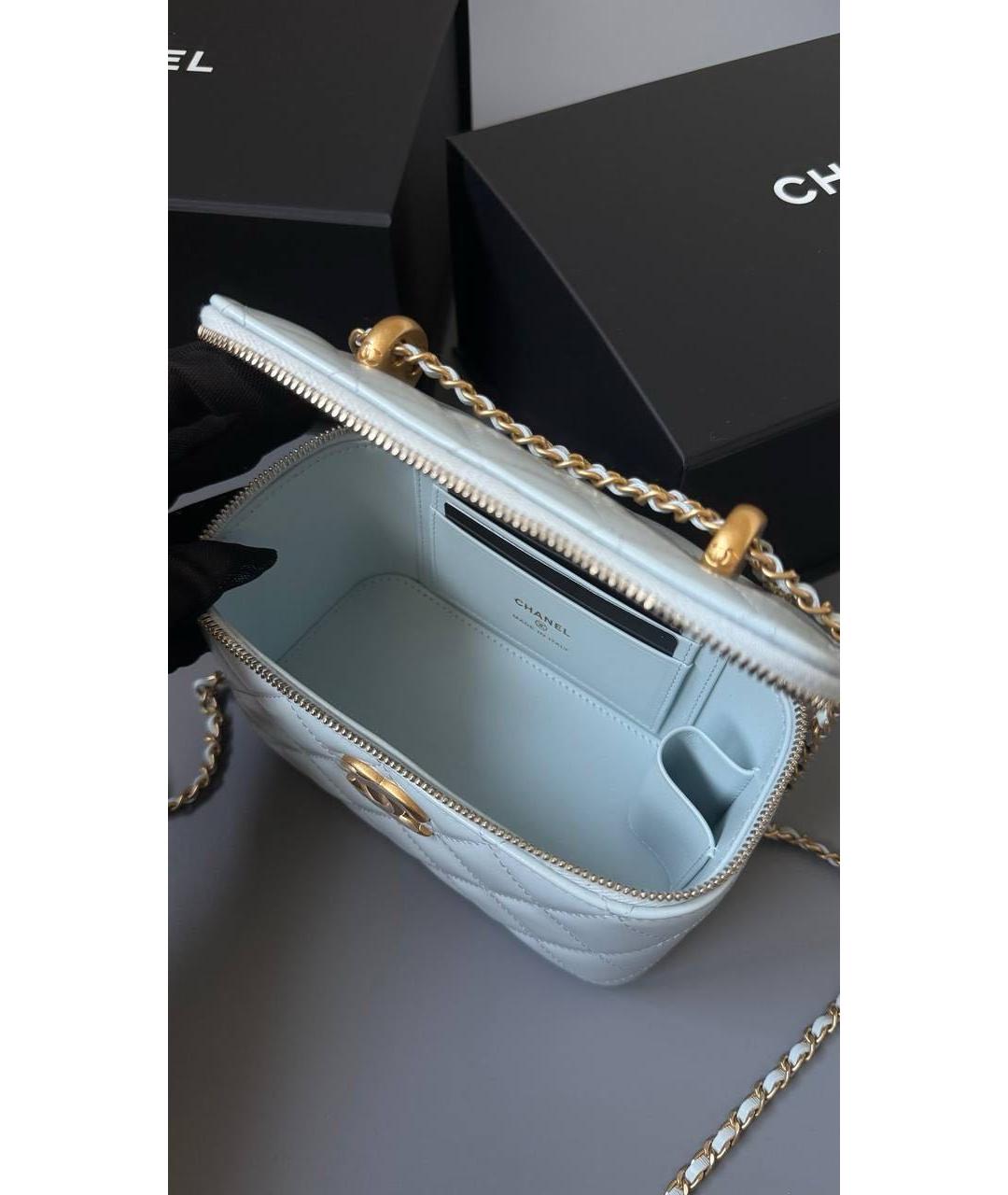 CHANEL Голубая кожаная сумка через плечо, фото 3