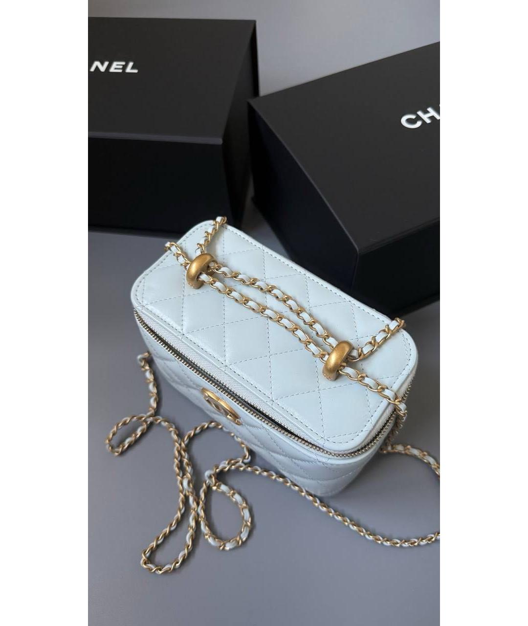 CHANEL Голубая кожаная сумка через плечо, фото 2
