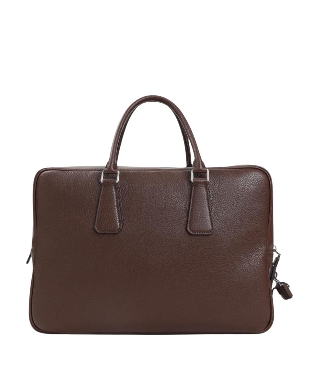 PRADA Коричневая кожаная сумка тоут, фото 3