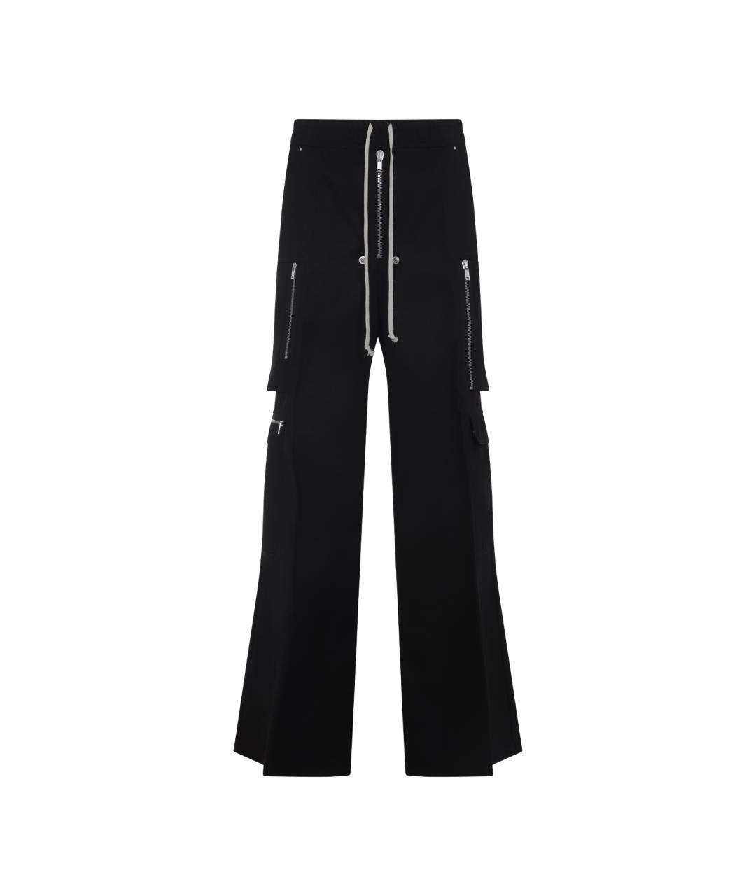 RICK OWENS Черные шерстяные повседневные брюки, фото 1