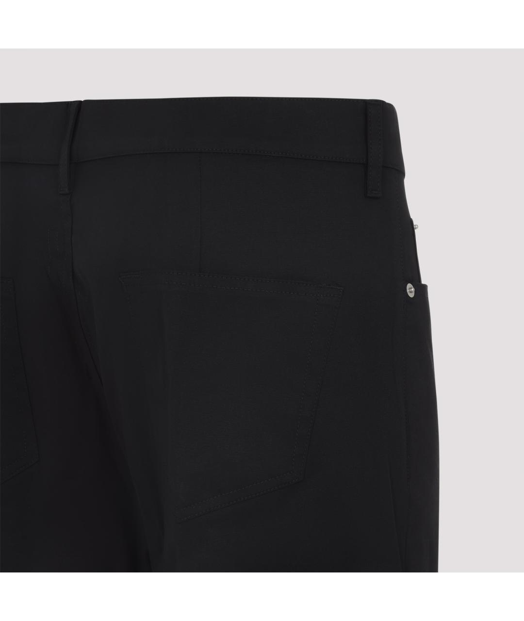 RICK OWENS Черные хлопковые повседневные брюки, фото 3