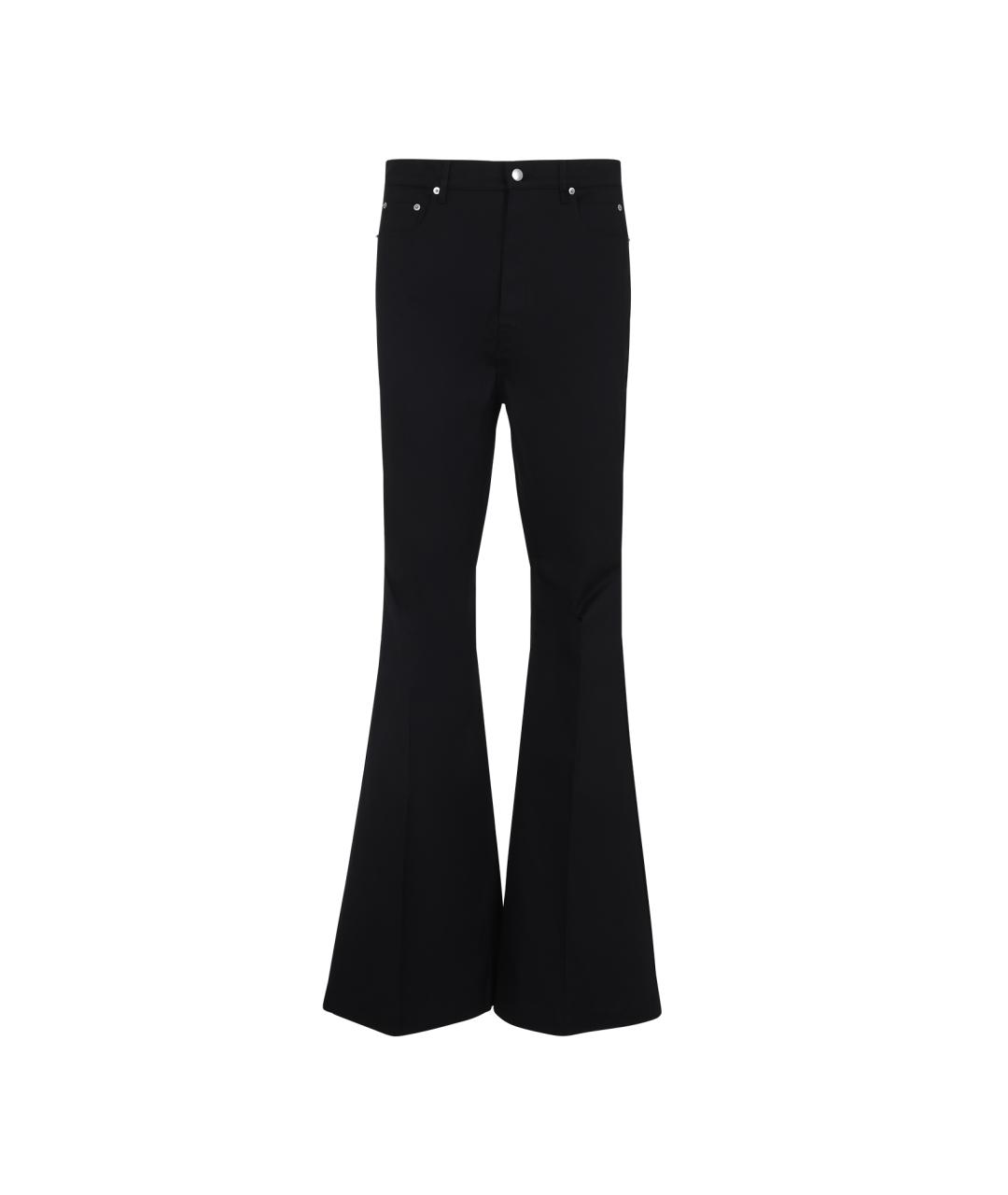 RICK OWENS Черные хлопковые повседневные брюки, фото 1