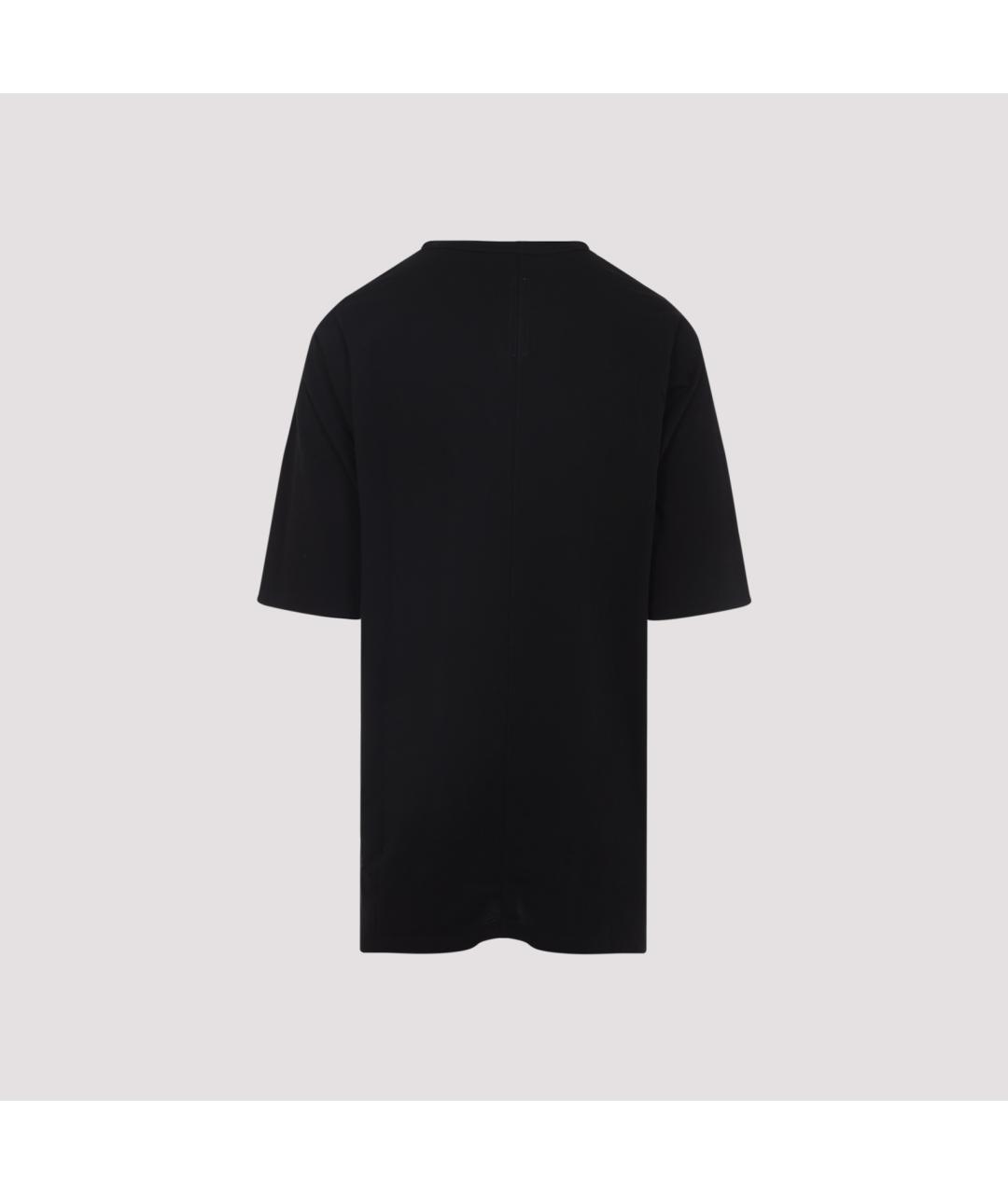 RICK OWENS Черная хлопковая футболка, фото 2