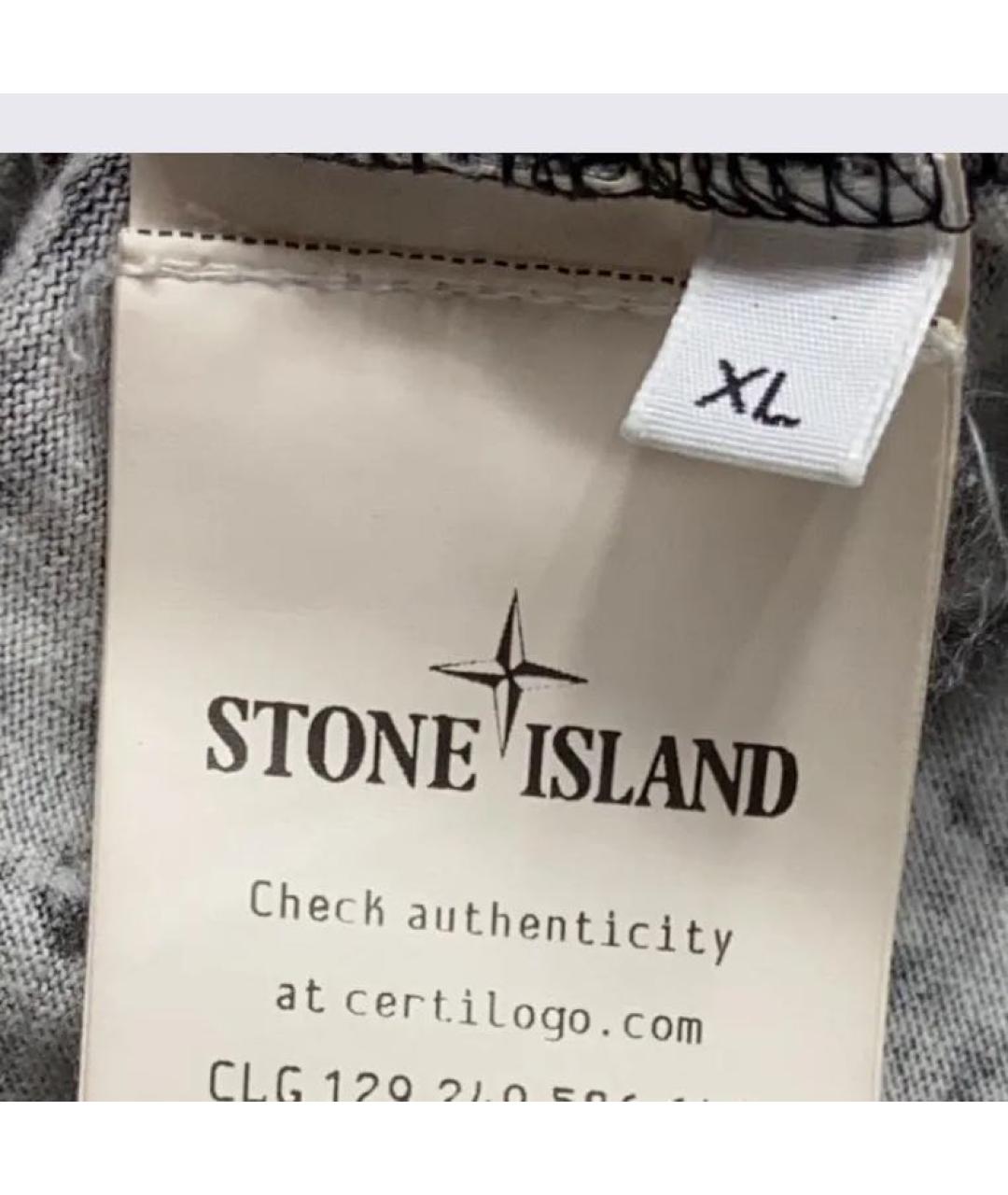 STONE ISLAND Черная хлопковая футболка, фото 8