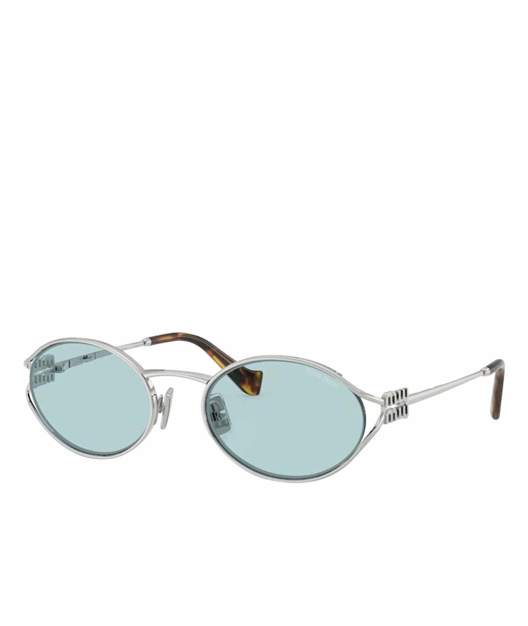MIU MIU Серебряные металлические солнцезащитные очки, фото 1