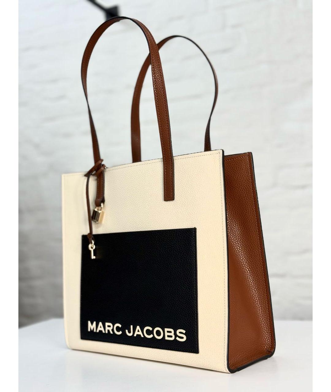 MARC JACOBS Бежевая кожаная сумка тоут, фото 2