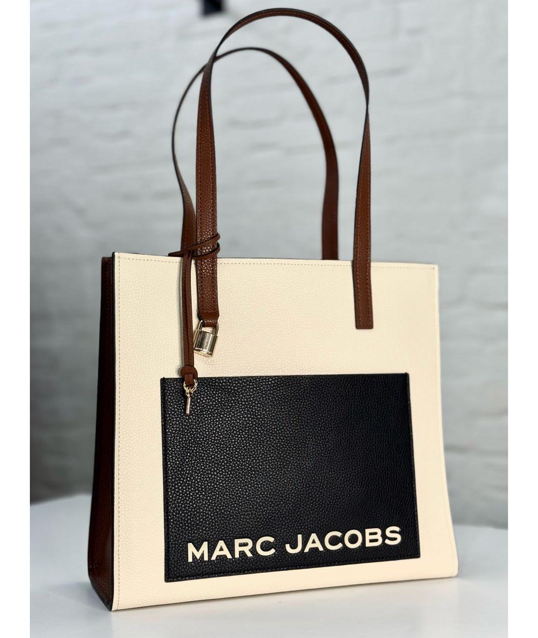 MARC JACOBS Бежевая кожаная сумка тоут, фото 8