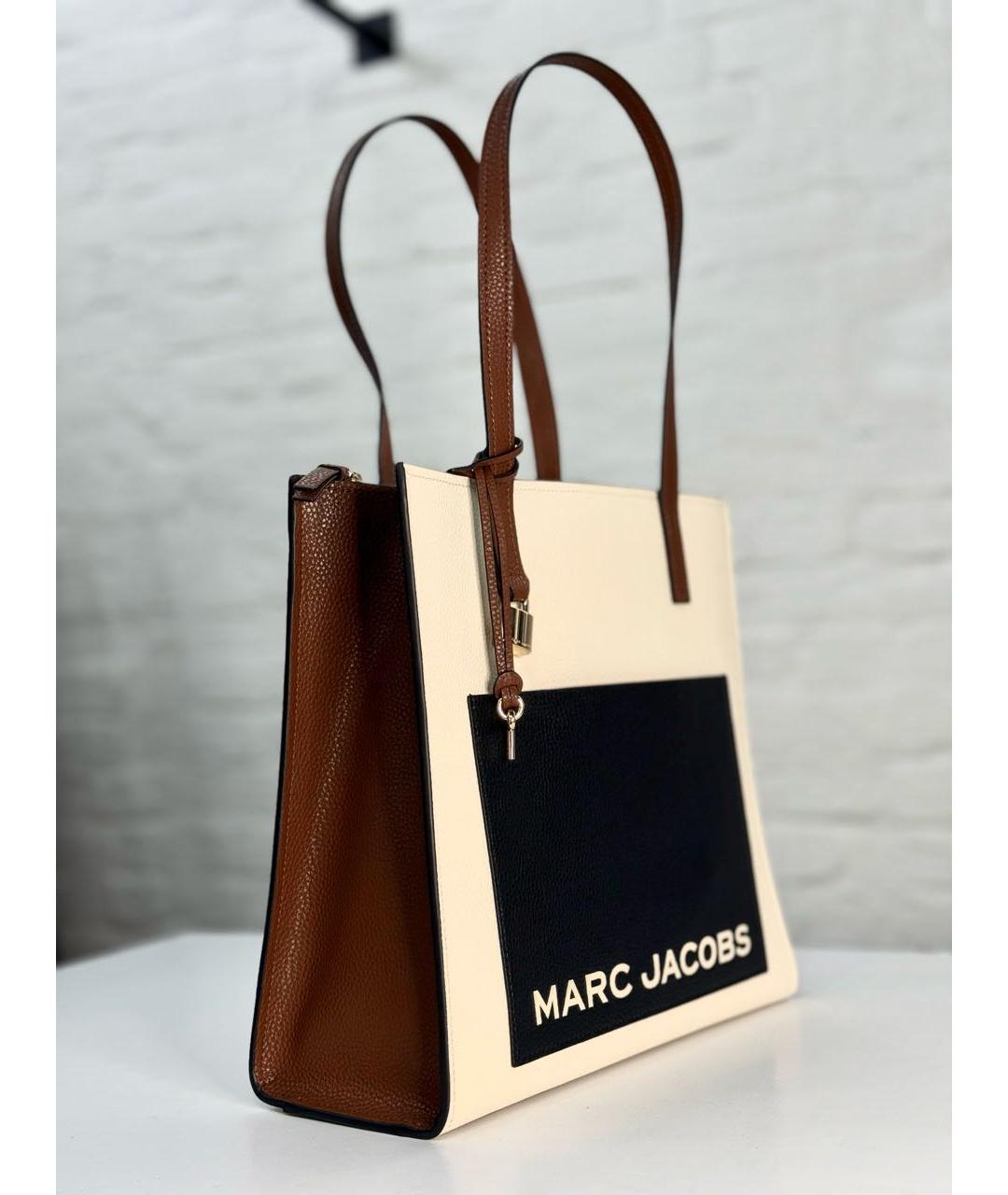 MARC JACOBS Бежевая кожаная сумка тоут, фото 4