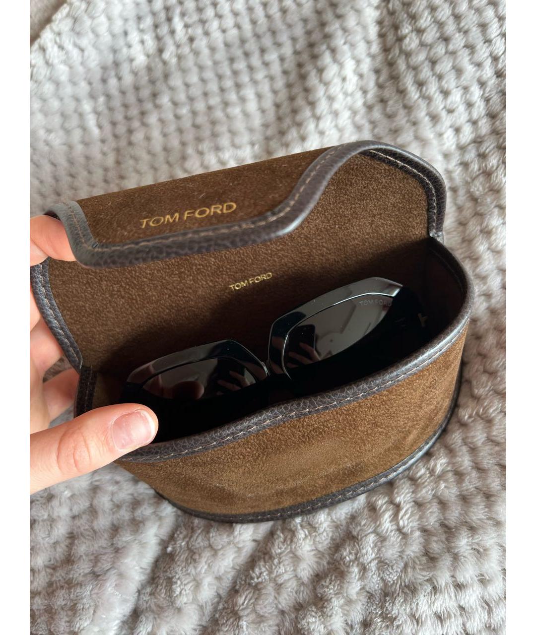 TOM FORD Черные пластиковые солнцезащитные очки, фото 3