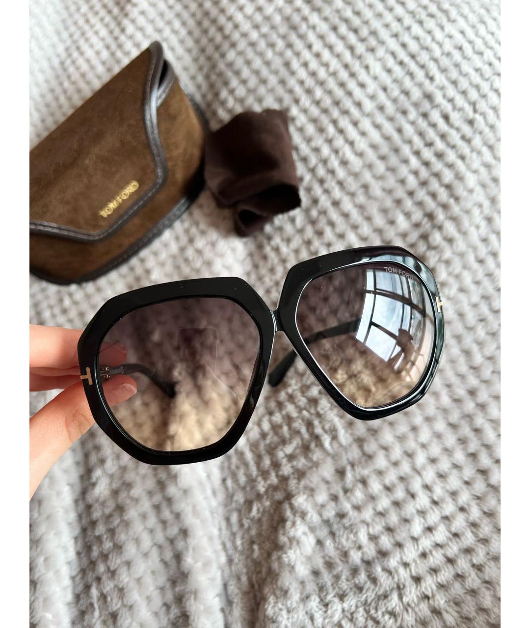 TOM FORD Черные пластиковые солнцезащитные очки, фото 5