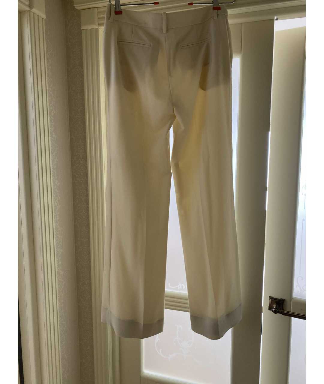 ELISABETTA FRANCHI Бежевые креповые брюки широкие, фото 2