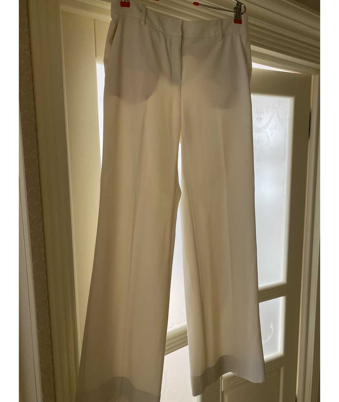 ELISABETTA FRANCHI Бежевые креповые брюки широкие, фото 4
