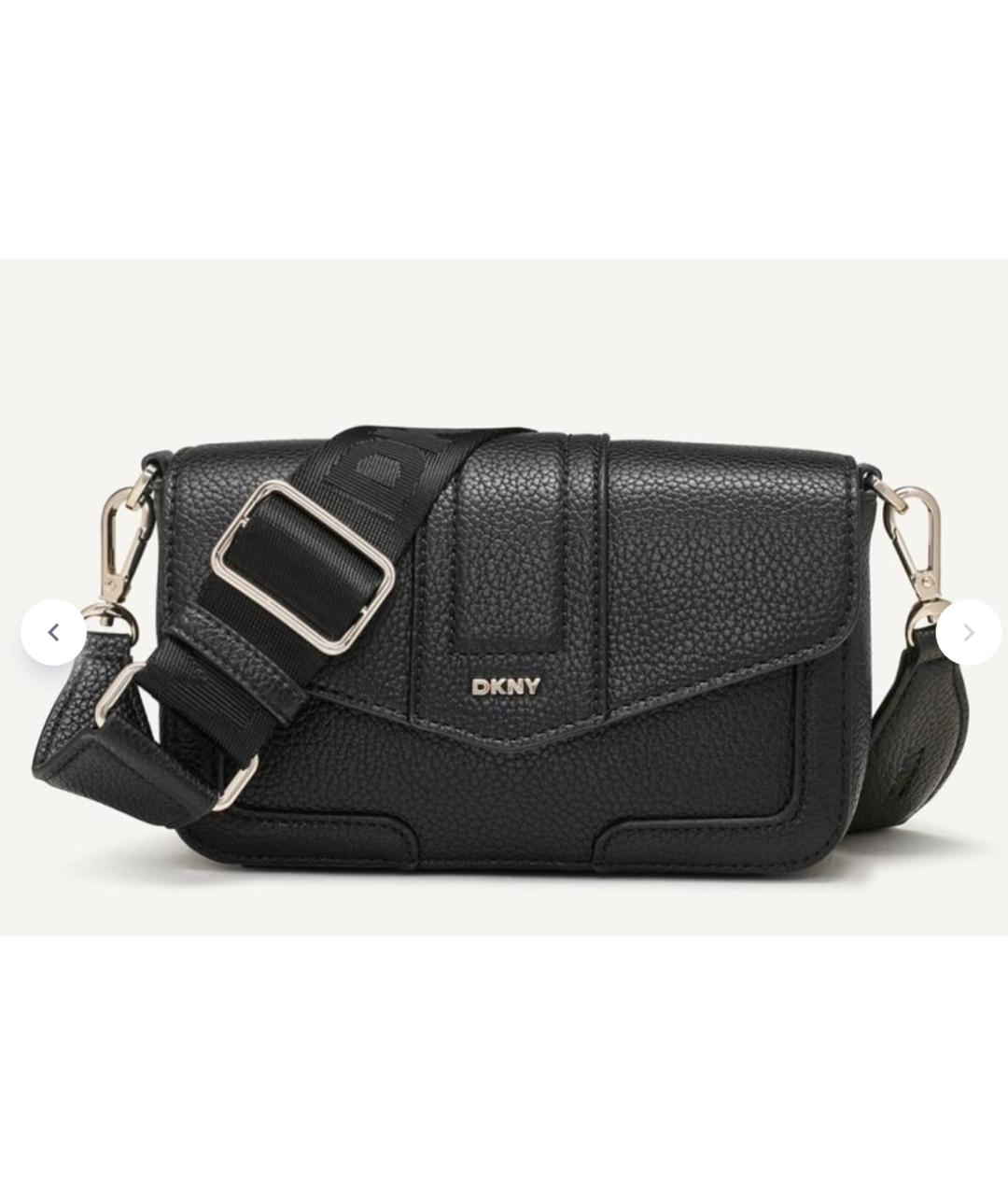 DKNY Черная кожаная сумка через плечо, фото 10