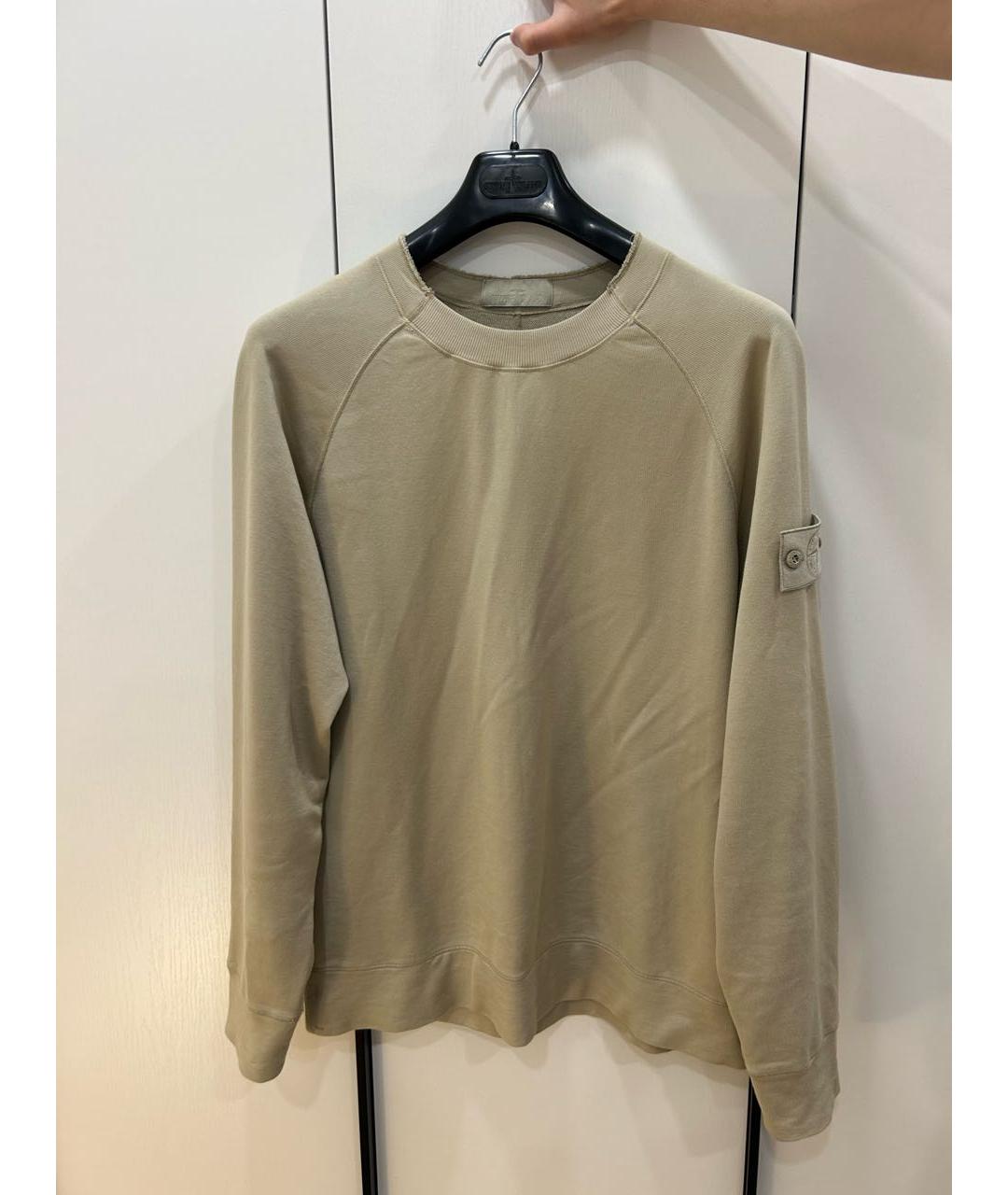 STONE ISLAND Бежевый хлопковый джемпер / свитер, фото 2