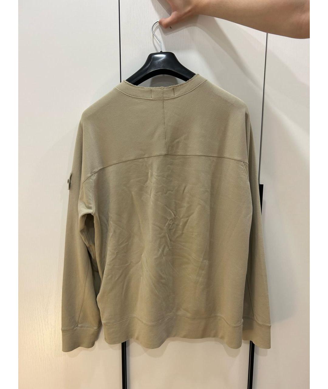 STONE ISLAND Бежевый хлопковый джемпер / свитер, фото 3
