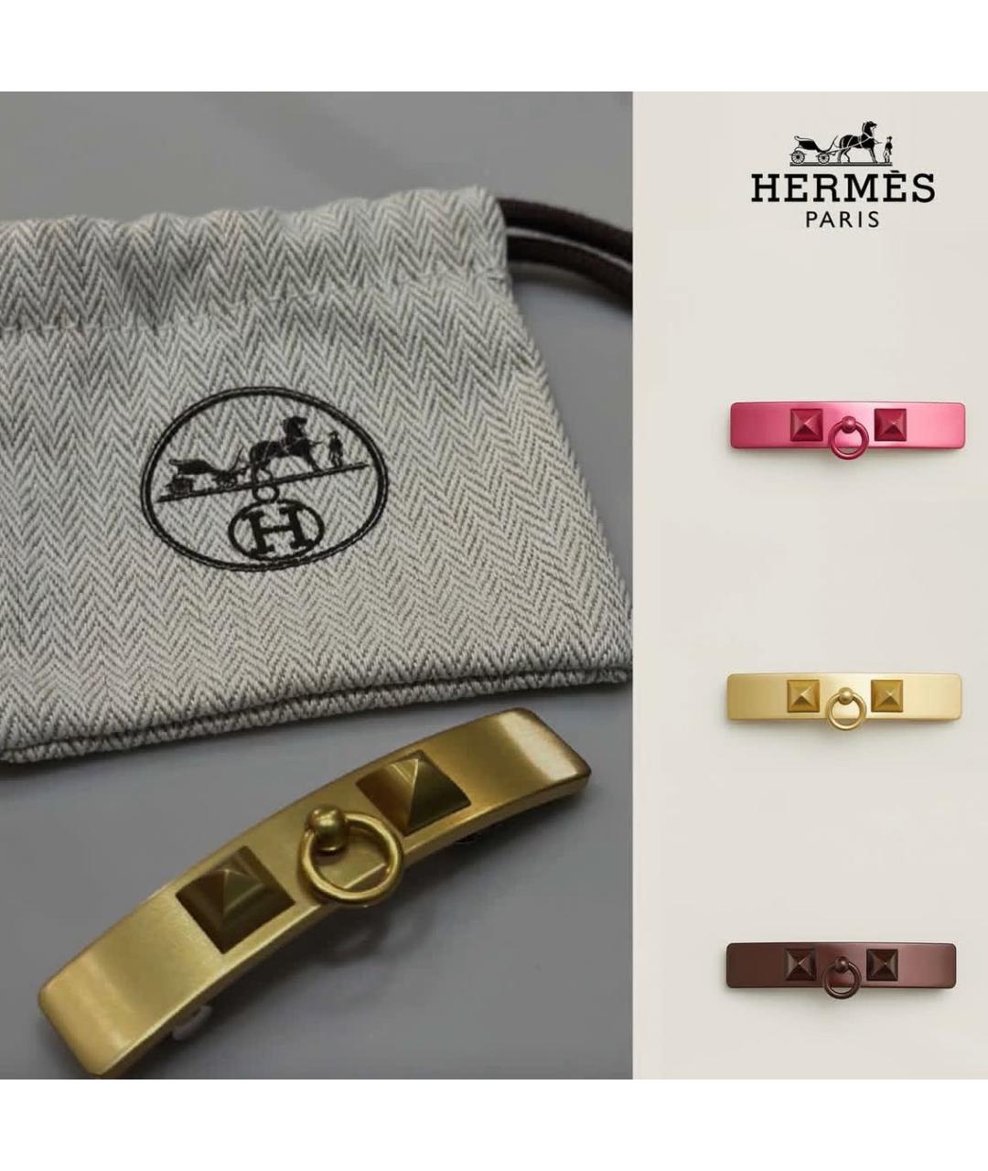 HERMES Золотая заколка, фото 3