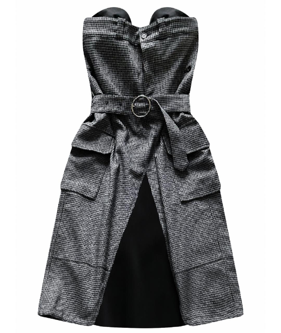 MAISON MARGIELA Антрацитовое полиэстеровое платье, фото 1