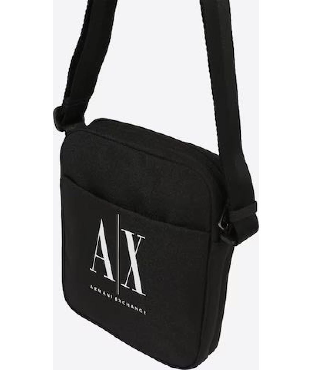 ARMANI EXCHANGE Черная тканевая сумка на плечо, фото 2