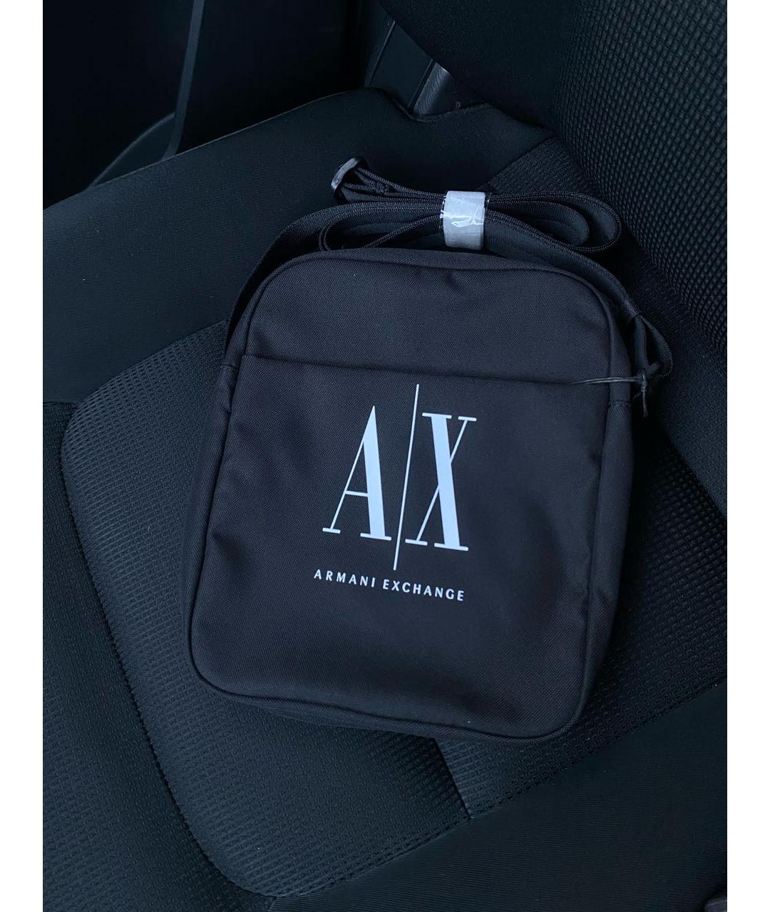 ARMANI EXCHANGE Черная тканевая сумка на плечо, фото 3