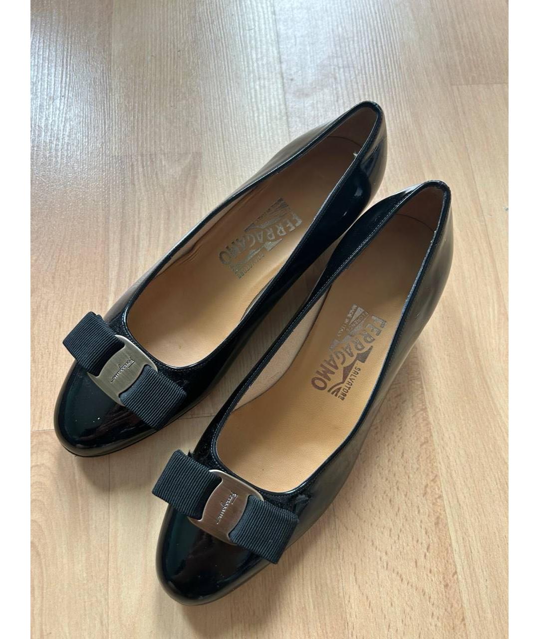 FERRAGAMO Черные кожаные туфли, фото 2