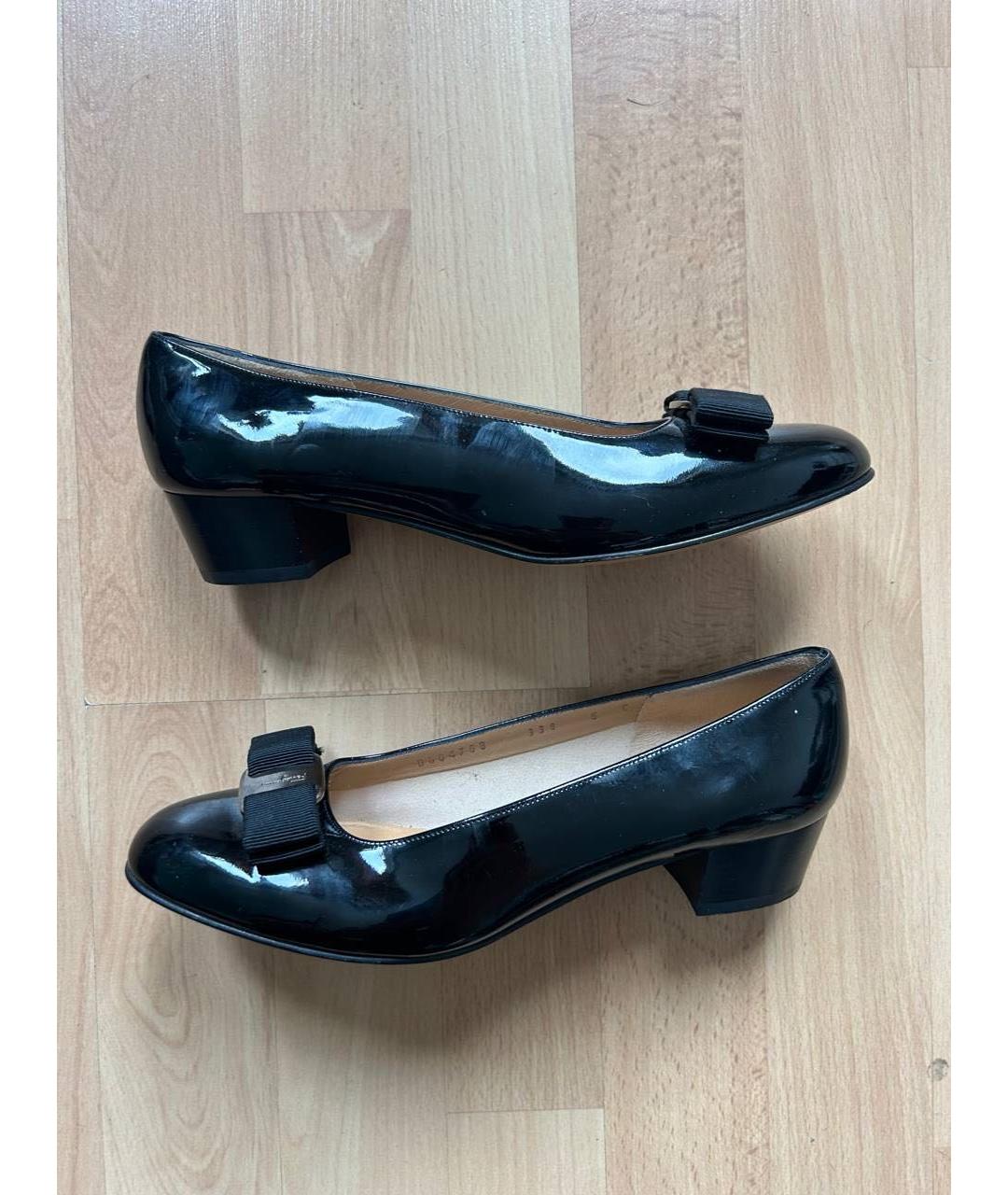 FERRAGAMO Черные кожаные туфли, фото 9