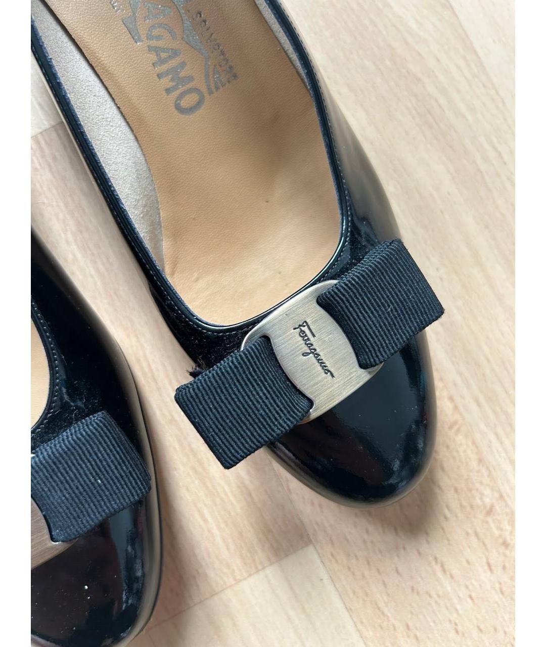 FERRAGAMO Черные кожаные туфли, фото 5