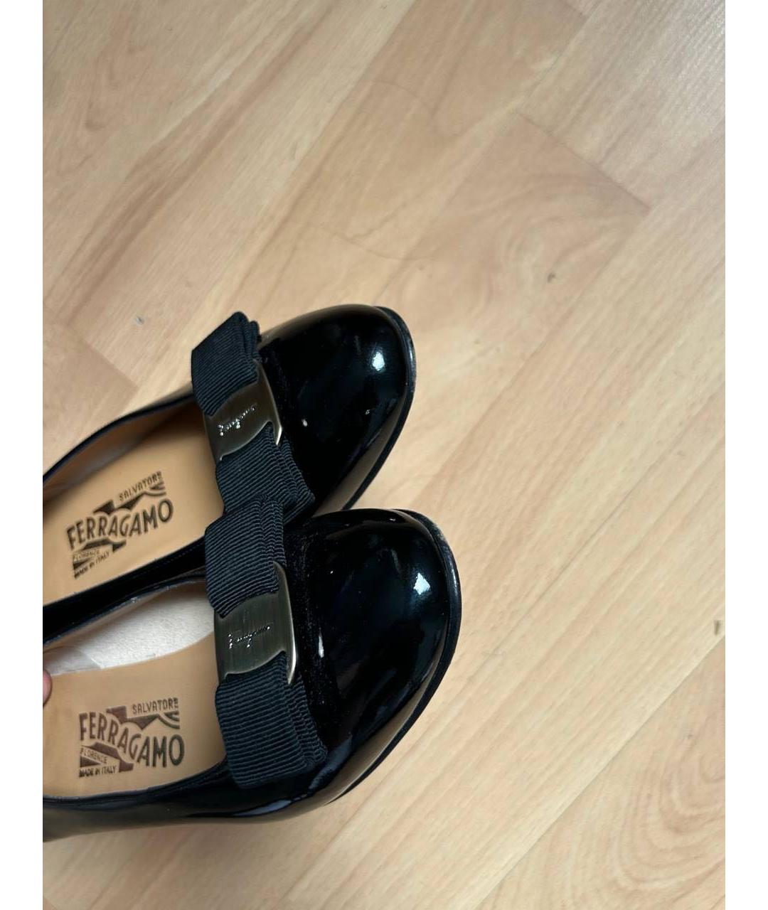 FERRAGAMO Черные кожаные туфли, фото 8