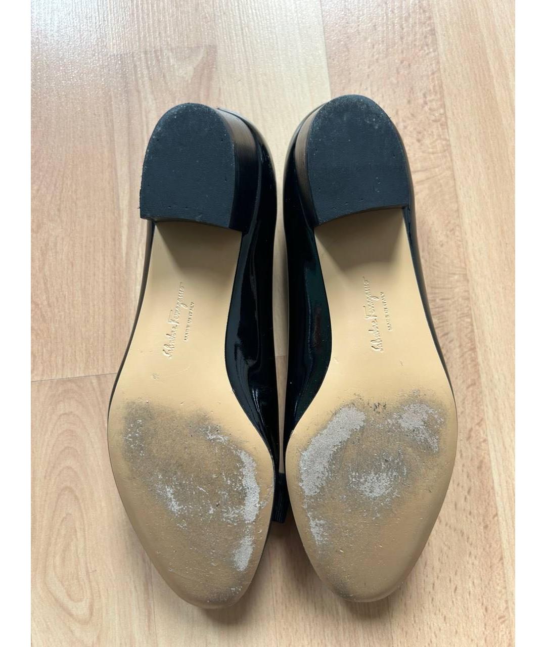 FERRAGAMO Черные кожаные туфли, фото 4