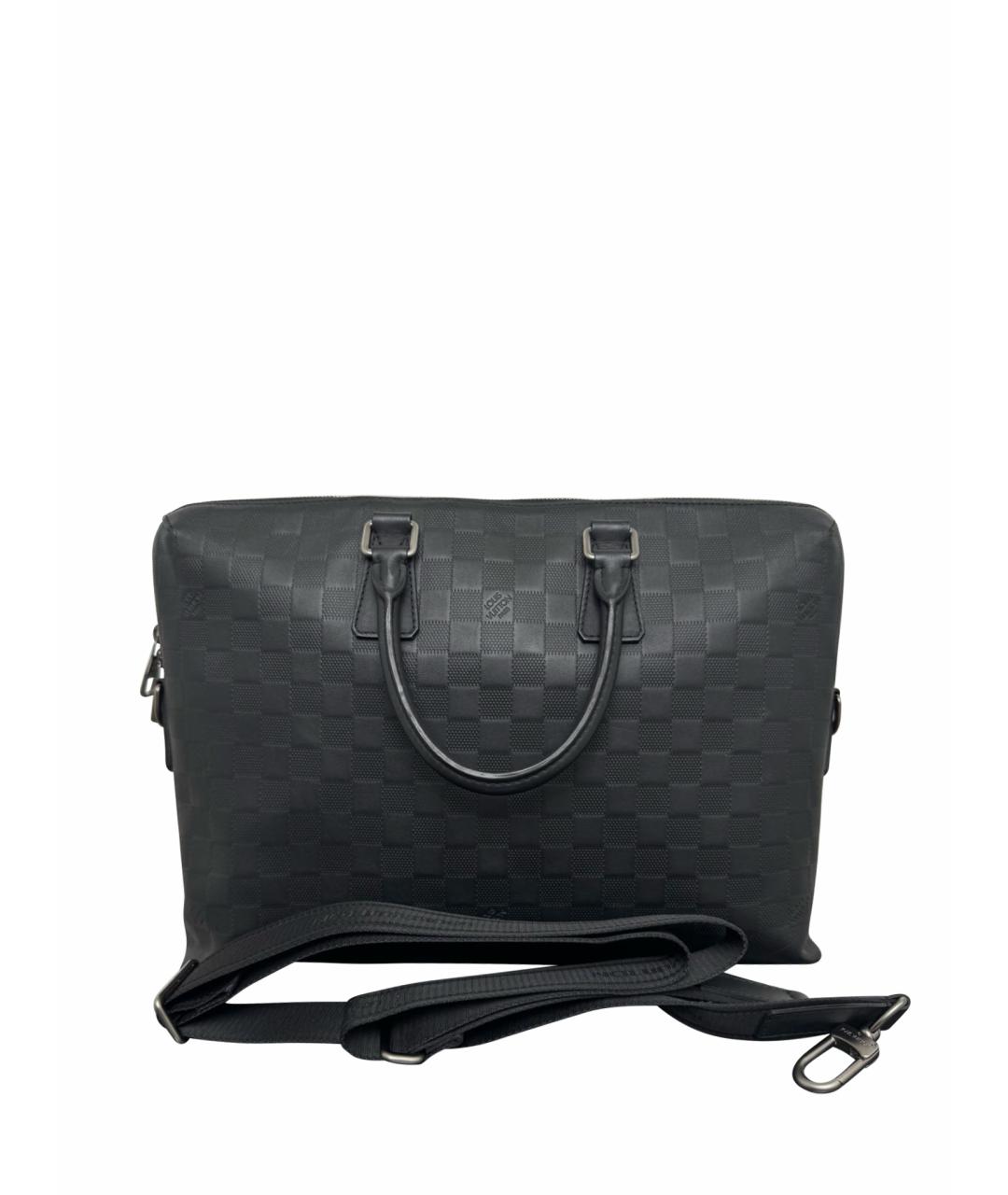 LOUIS VUITTON Черный кожаный портфель, фото 1
