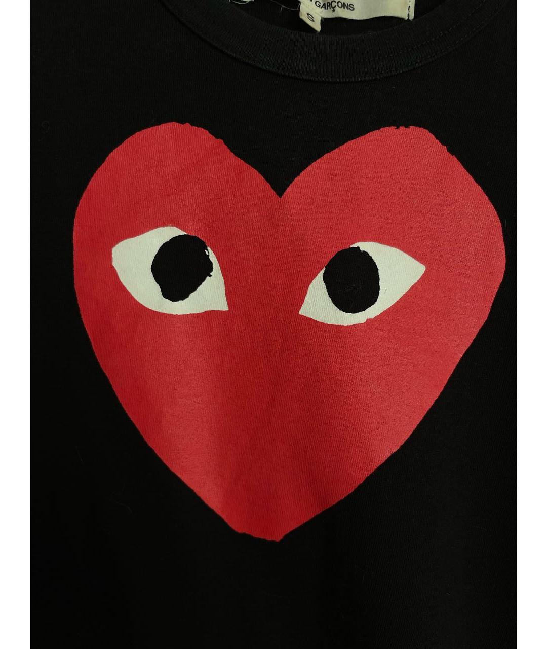 COMME DES GARÇONS PLAY Черная хлопковая футболка, фото 4