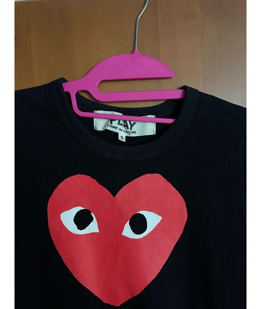 COMME DES GARÇONS PLAY Черная хлопковая футболка, фото 3