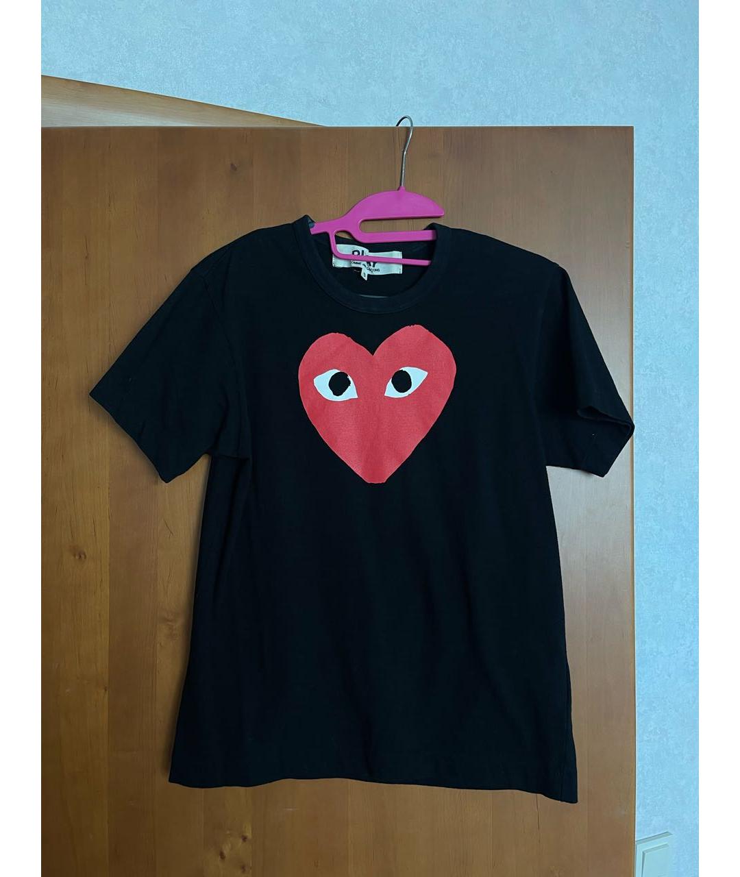 COMME DES GARÇONS PLAY Черная хлопковая футболка, фото 5