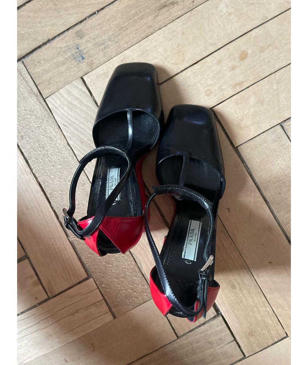 PRADA Черные кожаные туфли, фото 3