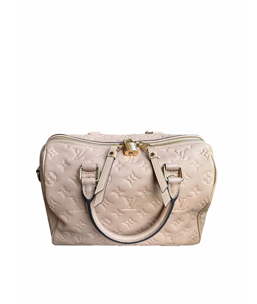 LOUIS VUITTON Бежевая кожаная сумка с короткими ручками, фото 1