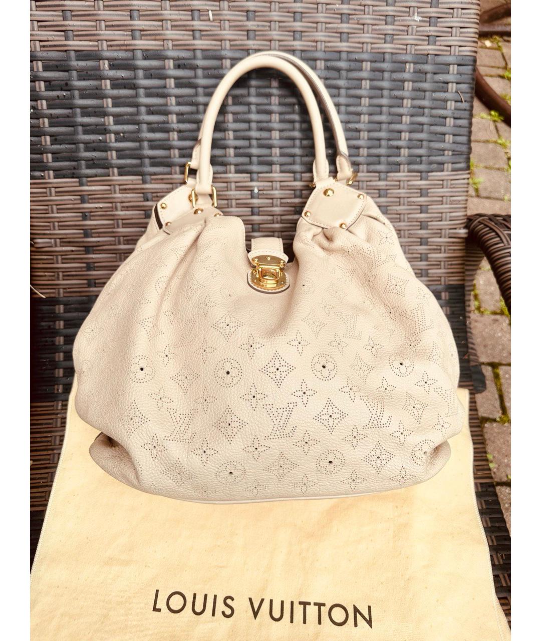 LOUIS VUITTON Бежевая кожаная сумка тоут, фото 2