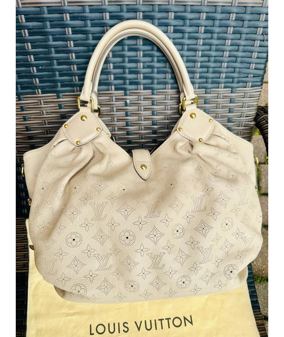 LOUIS VUITTON Бежевая кожаная сумка тоут, фото 3