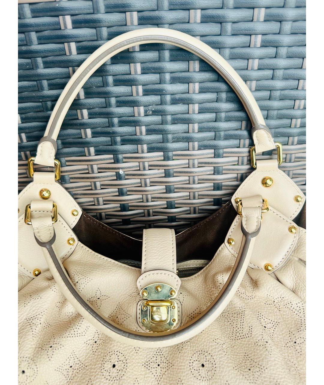 LOUIS VUITTON Бежевая кожаная сумка тоут, фото 4