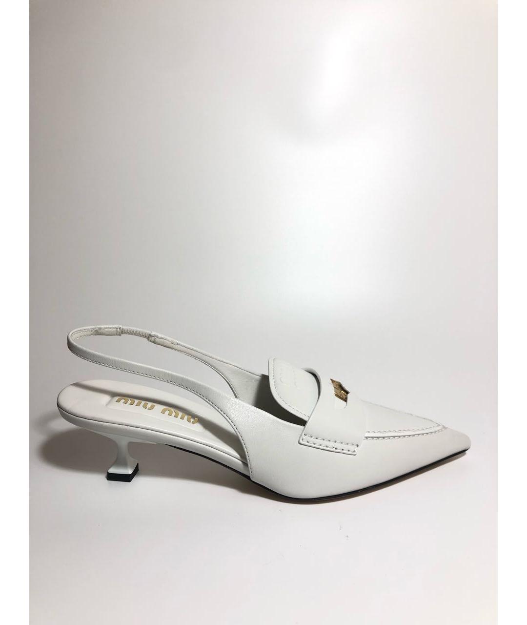 MIU MIU Белые кожаные туфли, фото 7
