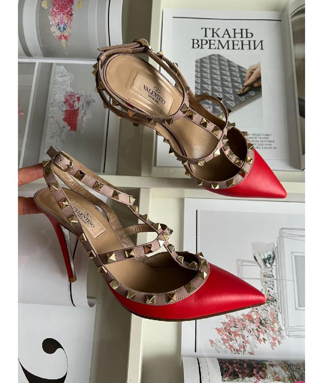 VALENTINO Красные кожаные туфли, фото 7