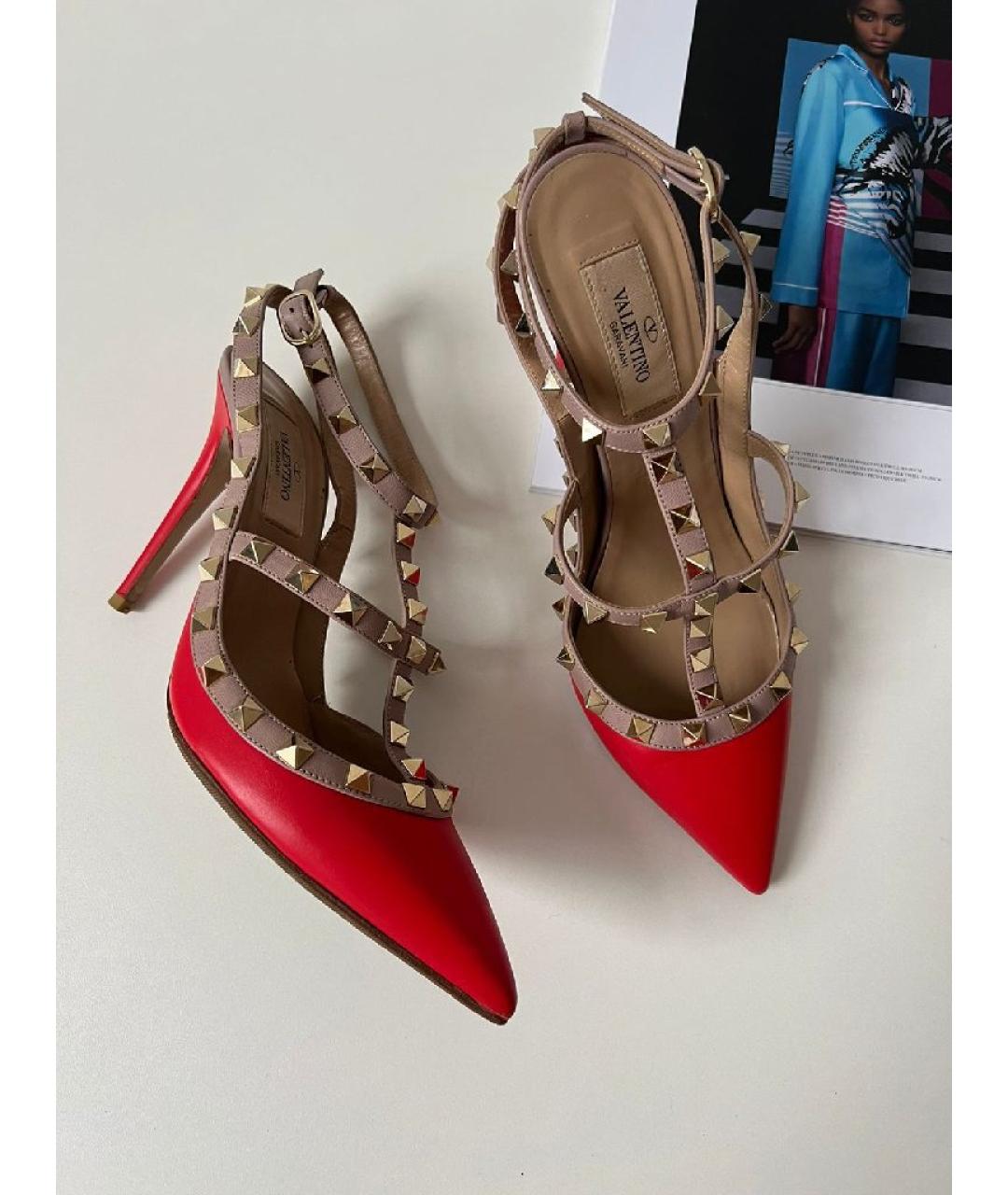 VALENTINO Красные кожаные туфли, фото 9