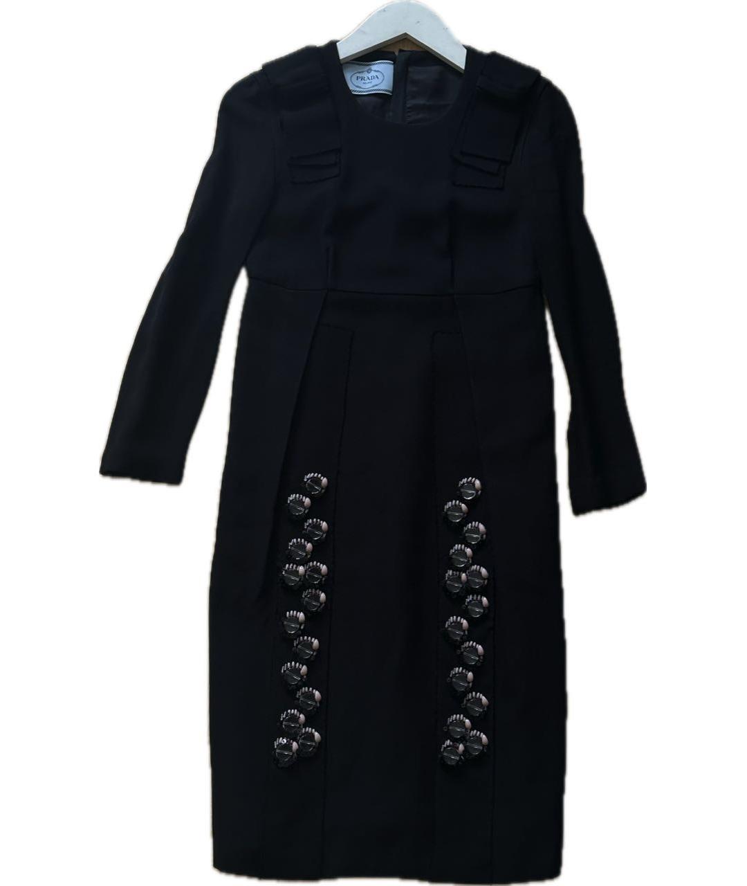 PRADA Черное хлопковое повседневное платье, фото 2