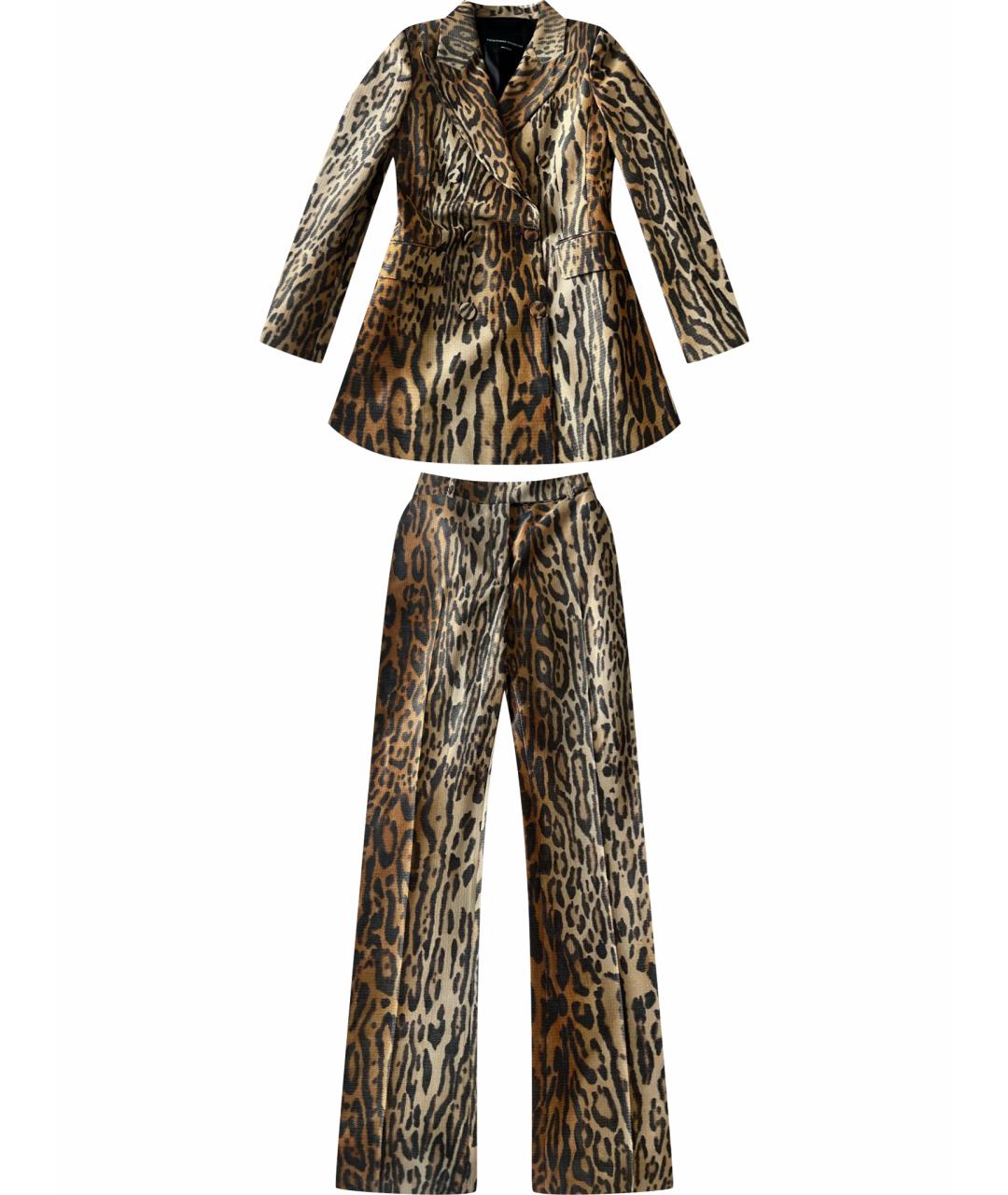 ERMANNO SCERVINO Коричневый шелковый костюм с брюками, фото 1