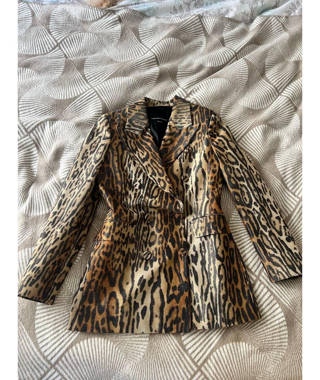 ERMANNO SCERVINO Коричневый шелковый костюм с брюками, фото 7