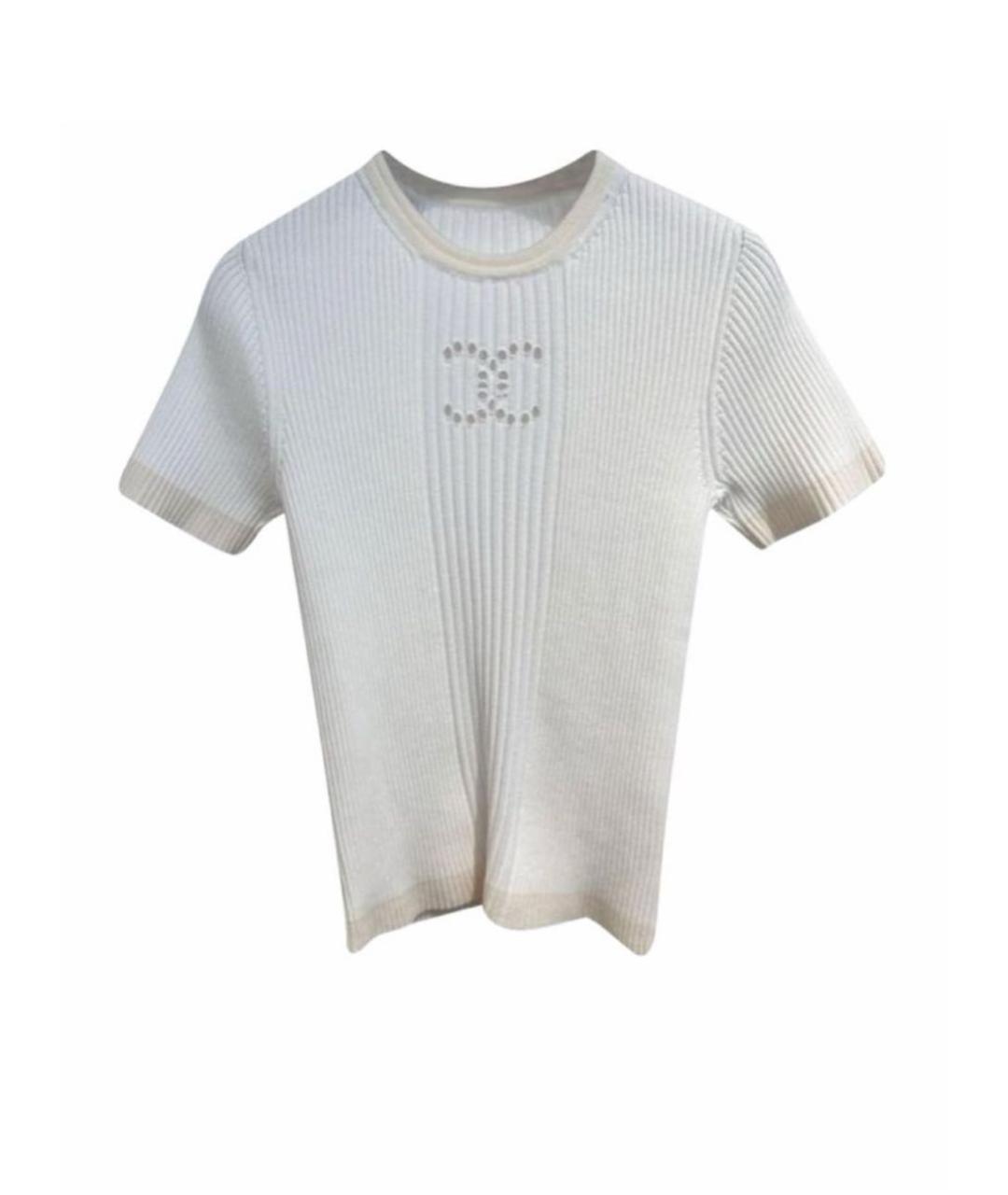 CHANEL Белая хлопковая футболка, фото 1