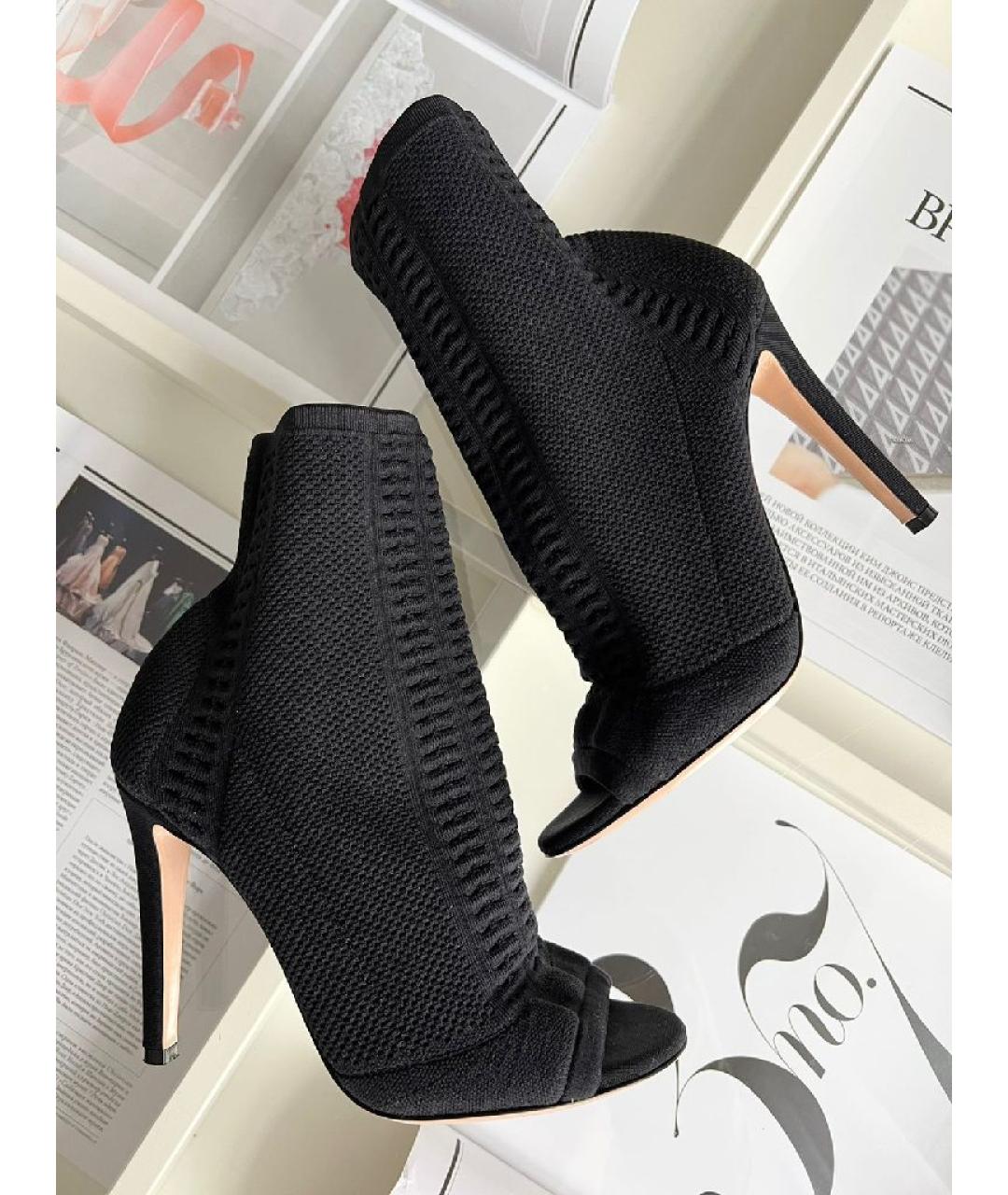 GIANVITO ROSSI Черные текстильные ботильоны, фото 9